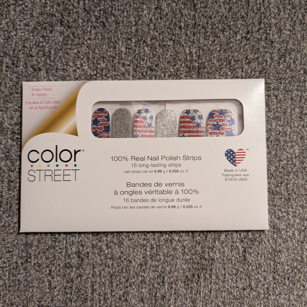Retired-Color Street Nail Polish Strips - American Flag Design-Glitz And Glory